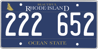 RI license plate 222652