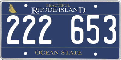RI license plate 222653