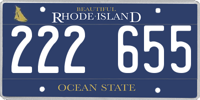 RI license plate 222655