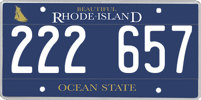 RI license plate 222657