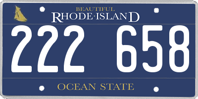 RI license plate 222658