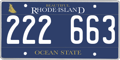 RI license plate 222663