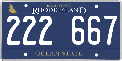 RI license plate 222667