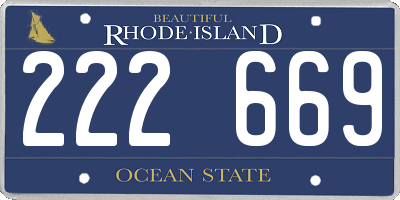 RI license plate 222669