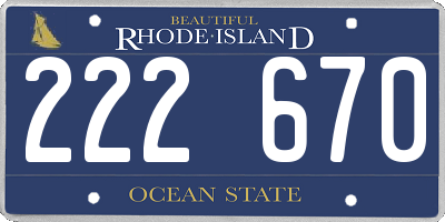 RI license plate 222670