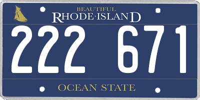 RI license plate 222671