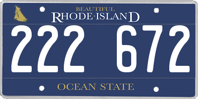 RI license plate 222672