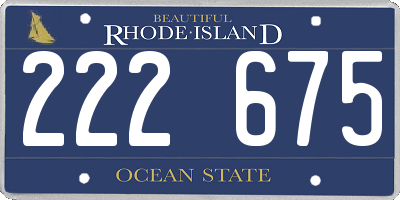 RI license plate 222675