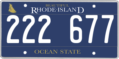 RI license plate 222677
