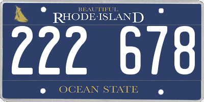 RI license plate 222678