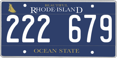RI license plate 222679