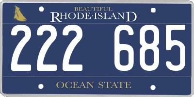 RI license plate 222685