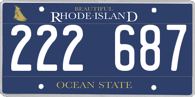 RI license plate 222687