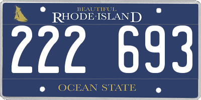 RI license plate 222693