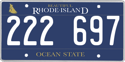 RI license plate 222697