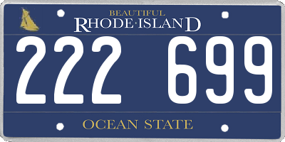 RI license plate 222699