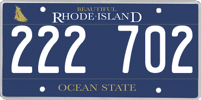 RI license plate 222702