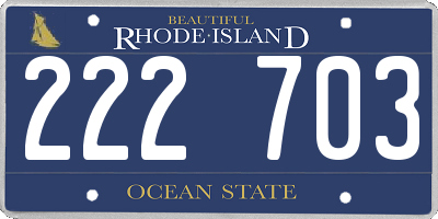 RI license plate 222703