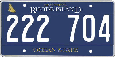 RI license plate 222704