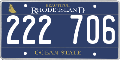 RI license plate 222706