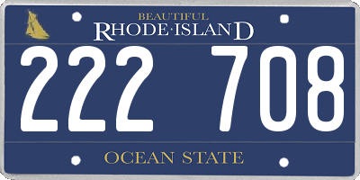 RI license plate 222708