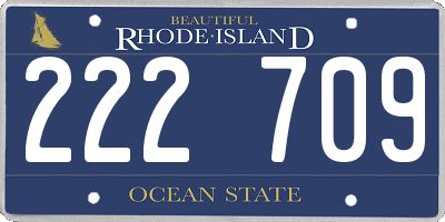 RI license plate 222709