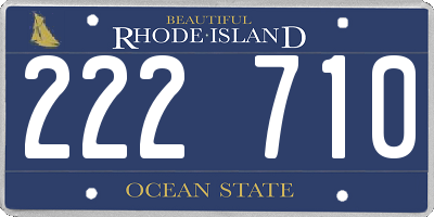RI license plate 222710