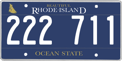 RI license plate 222711