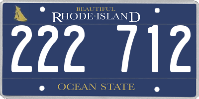 RI license plate 222712