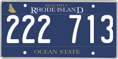 RI license plate 222713