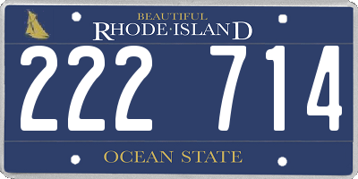 RI license plate 222714
