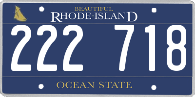 RI license plate 222718