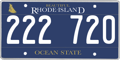 RI license plate 222720