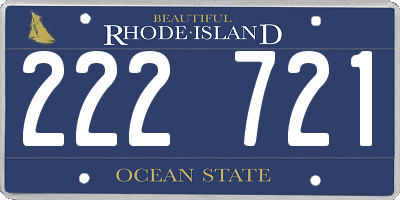 RI license plate 222721