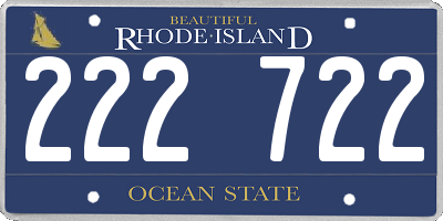 RI license plate 222722