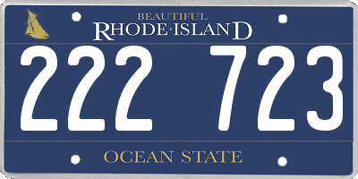 RI license plate 222723