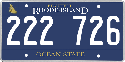 RI license plate 222726