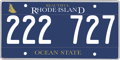 RI license plate 222727