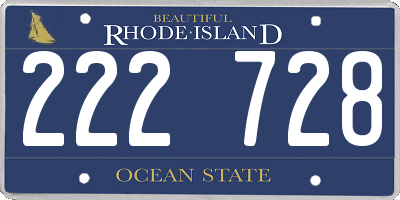 RI license plate 222728