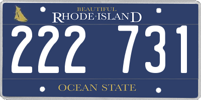 RI license plate 222731