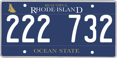 RI license plate 222732