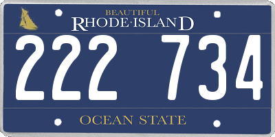 RI license plate 222734