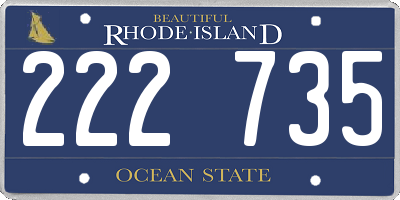 RI license plate 222735