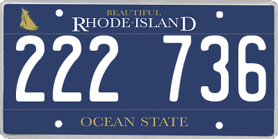 RI license plate 222736