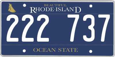 RI license plate 222737