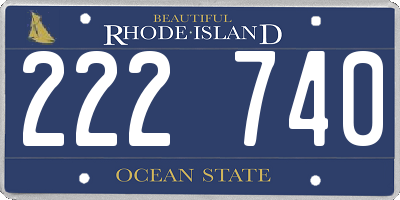 RI license plate 222740
