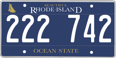 RI license plate 222742