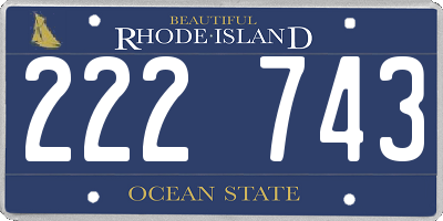 RI license plate 222743