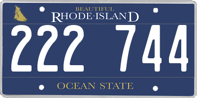 RI license plate 222744