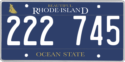 RI license plate 222745